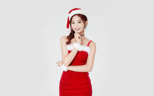 Tzuyu In Christmas Outfit Wallpaper