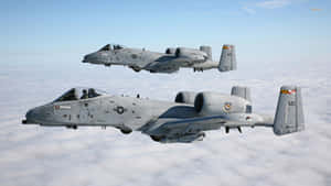 U.s. Air Force A-10 Warthog Fuselage Retracting Its Wheels After Touchdown Wallpaper