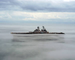 U S Navy Assault Ship At Sea Wallpaper