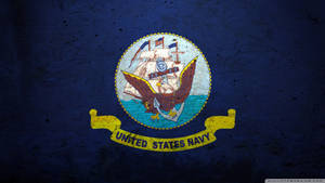 U S Navy Insignia On A Blue Background Wallpaper
