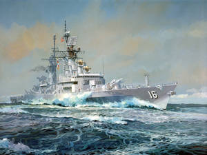 U S Navy Ship #16 Painting Wallpaper