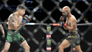 Ufc Fighter Deiveson Figueiredo In Action Against Brandon Moreno Wallpaper