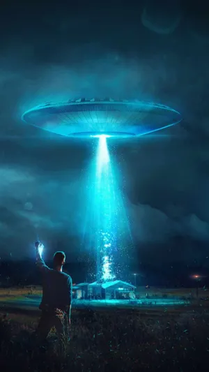 Ufo Taking House Wallpaper