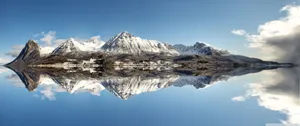 Ultrawide Snowy Mountain Reflection Wallpaper