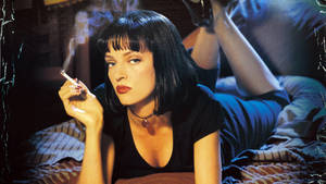 Uma Thurman As Mia Wallace In Pulp Fiction Wallpaper