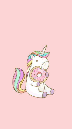 Unicorn Aesthetic With Donut Wallpaper