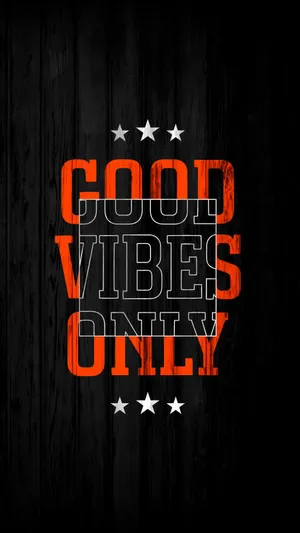 Unique Good Vibe Wooden Typographic Wallpaper