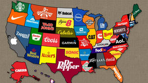 United States Establishment Map Design Wallpaper