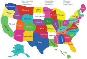 United States Map Country Colors And Border Wallpaper