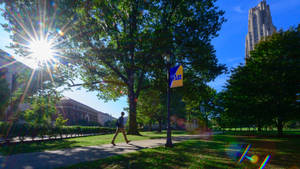 University Of Pittsburgh Campus Walkway Wallpaper