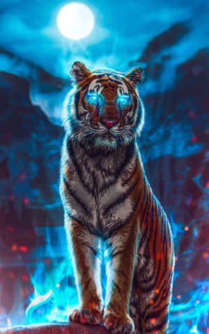 Unlock A Bold New Accessory In Style With Tiger Phone Wallpaper