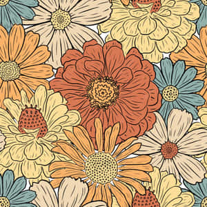 Unlock Spring With 70s Floral Wallpaper