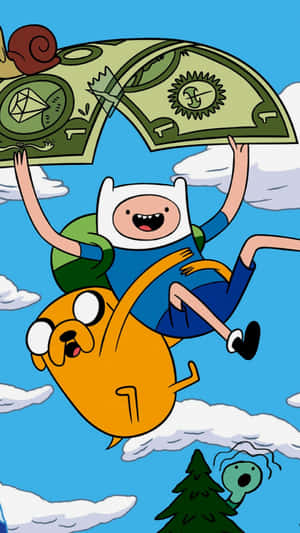 Unlock Unlimited Adventure With The Adventure Time Iphone Wallpaper