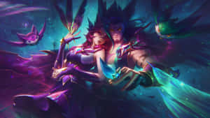 Unrelenting Action On A League Of Legends Laptop Wallpaper