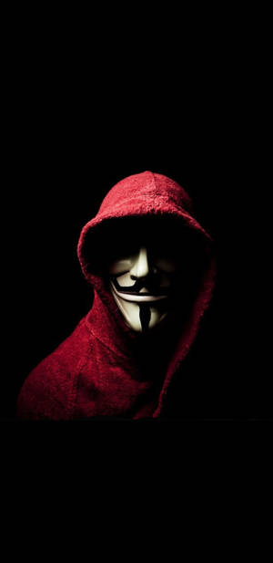 Unseen Threat: Hacker Mask Shrouded In Darkness Wallpaper