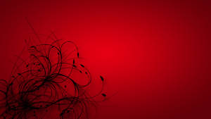 Unusual Red Background With Black Weeds Wallpaper