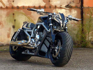 Up Close And Personal With An All Black Hd Motorcycle Wallpaper