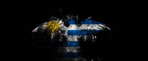Uruguay Flag In Bird Pattern Wallpaper