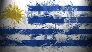 Uruguay Flag Splash Art Wallpaper