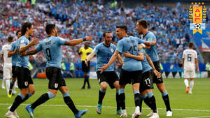 Uruguay Football Team Huddle Wallpaper