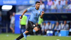 Uruguay Player Luis Suárez Running Wallpaper