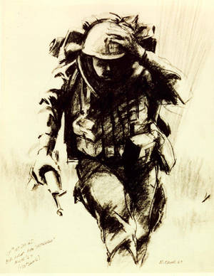 Us Army Charcoal Pencil Illustration Wallpaper