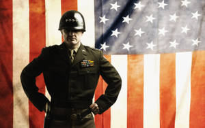 Us Army General Soldier American Flag Wallpaper
