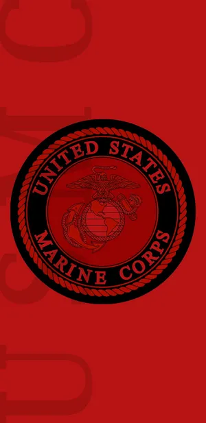 Us Marine Corps Logo On A Red Background Wallpaper