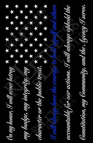 Us Police Flag Thin Blue Line Wallpaper