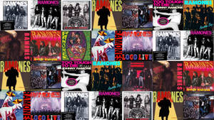 Us Punk Rock Group Ramones Album Covers Montage Illustration Wallpaper