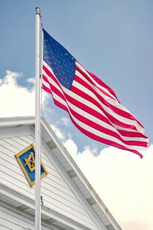 Usa Flag And Masonic Lodge Wallpaper