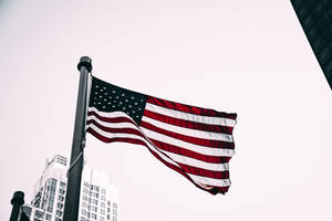 Usa Flag In City Wallpaper