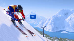 Usa Ski Racer At Winter Olympics Wallpaper