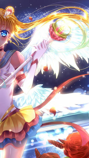 Usagi With Angel Wings Sailor Moon Iphone Wallpaper