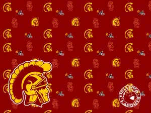Usc Football Helmet Logo Pattern Wallpaper