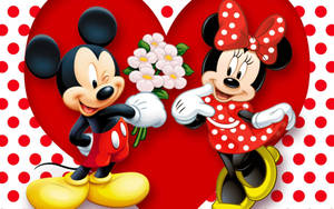 Valentine Minnie And Mickey Mouse Hd Wallpaper