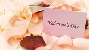 Valentine's Day Card With Rose Petals Wallpaper