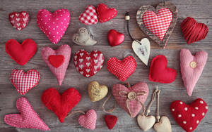 Valentine's Heart Pillows Desktop Wallpaper