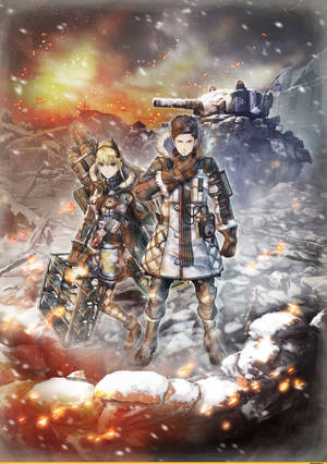 Valkyria Chronicles Protagonists - Claude And Riley Wallpaper