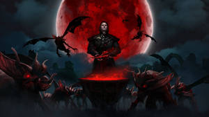 Vampire Lord Crimson Moon Wallpaper
