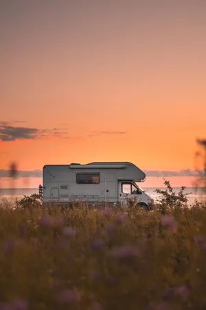 Van, Car, Side View, Sunset, Horizon Wallpaper