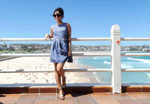 Vanessa Hudgens At The Beachside Wallpaper