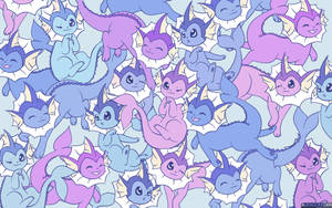 Vaporeon Emanating Power In Its Natural Element Wallpaper