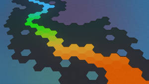 Varicolored Hexagon Path Wallpaper