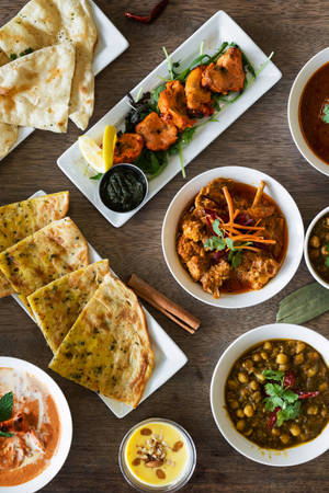 Various Indian Cuisine Dishes Wallpaper