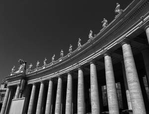 Vatican City Pillars Monochrome Wallpaper