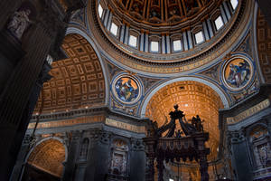 Vatican City St. Peter’s Baldachin Interior Wallpaper