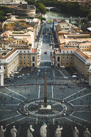 Vatican City St. Peter’s Square Top View Wallpaper