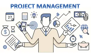 Vector Icons Demonstrating Project Management Activities Wallpaper