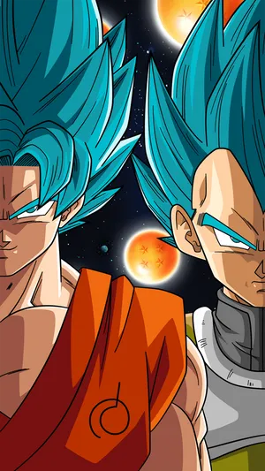 Vegeta And Goku Face Off In Epic Battle Wallpaper